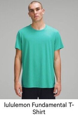 Men’s Lululemon The Fundamental Short Sleeve Cotton T-shirt Kelly Green Size M